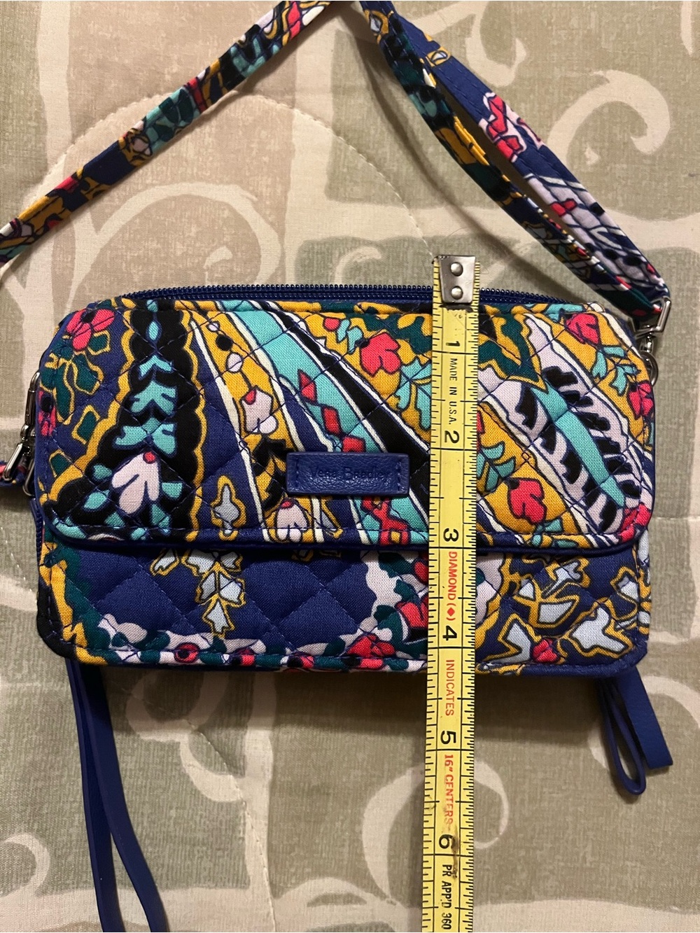 Vera Bradley Navy Multicolor Quilted Crossbody Wallet - Picture 8 of 8